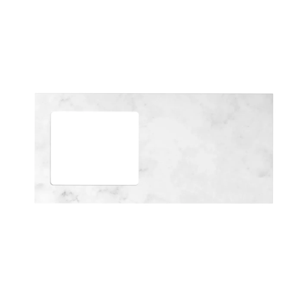 Otti LA-1300-BOHW-CA Hampshire Laundry Cabinet, 1300mm, White / Cloudy Carrara Top