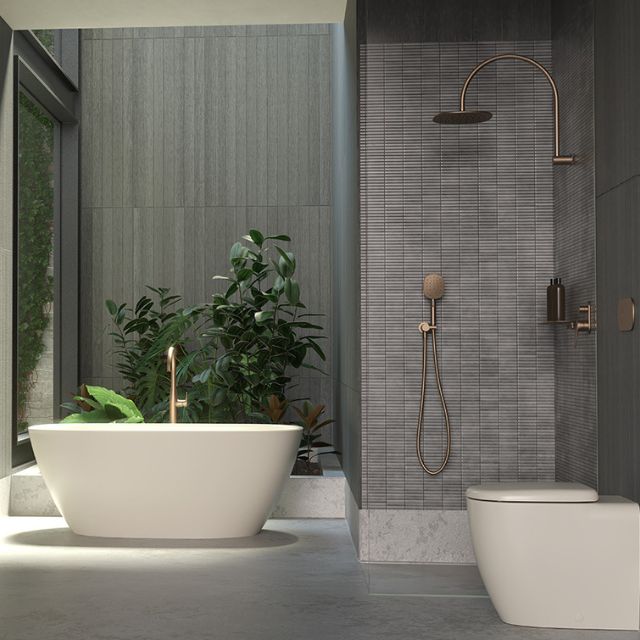 Caroma 848901CL Contura II Cleanflush Invisi Series II Wall Faced Suite - Clay