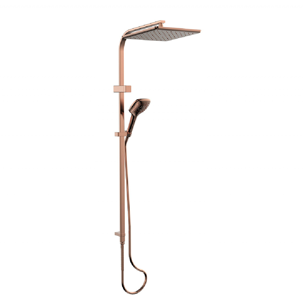 Greens Skyla Airflo Twin Rail Shower, PVD Brushed Copper, 18690BC