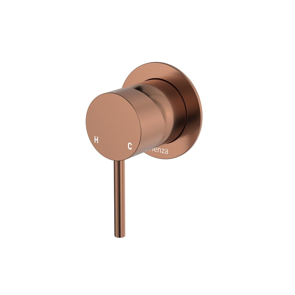 Fienza Kaya Wall Mixer, Small Round Plate Brushed Copper, 228101CO
