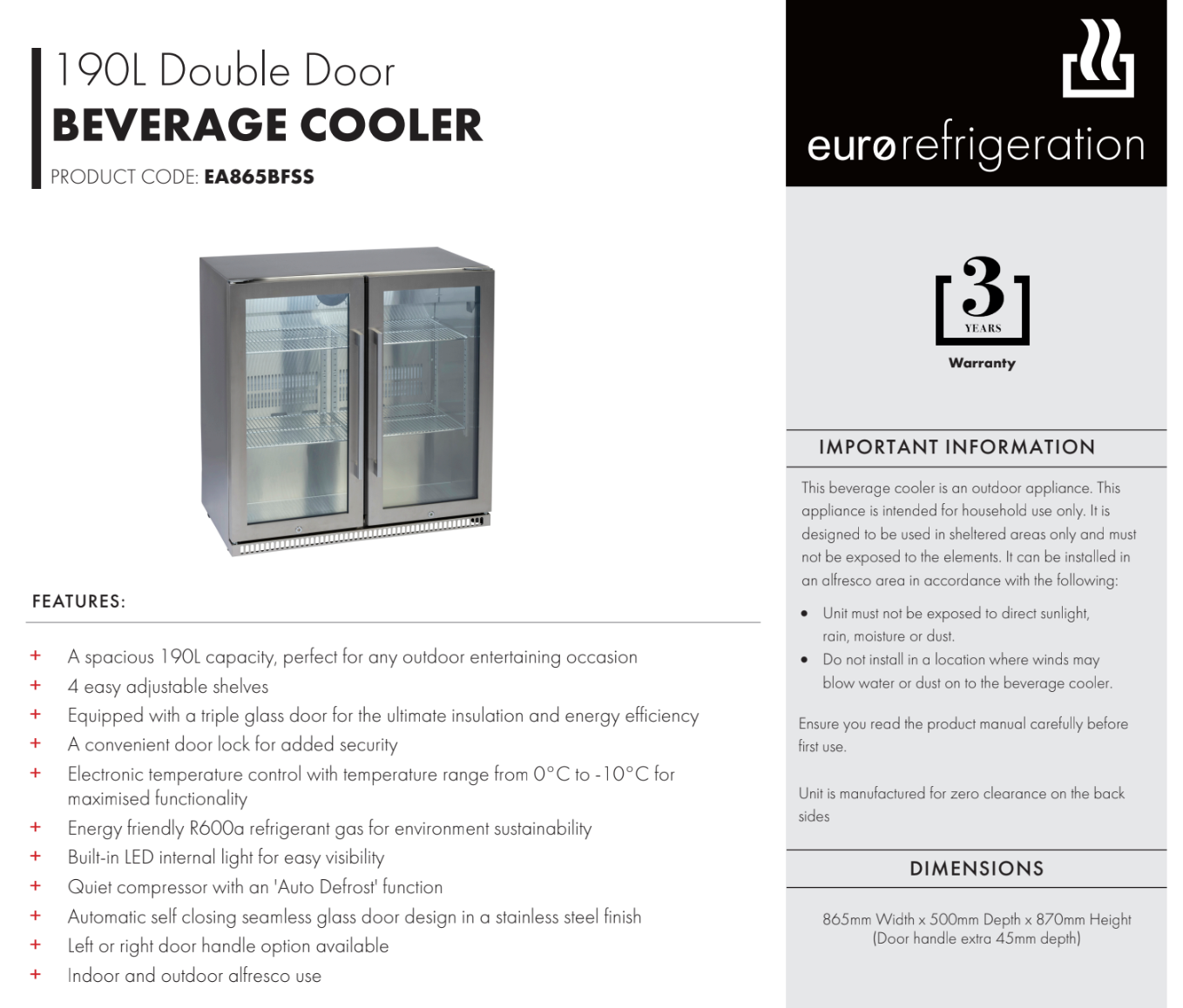 Euro Appliances EA03 Alfresco Cooking Package