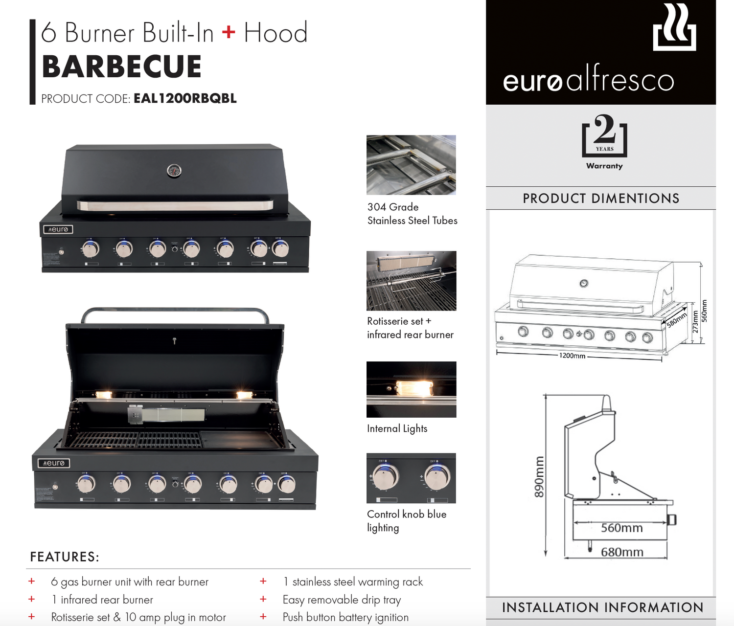 Euro Appliances EA06 Alfresco Cooking Package - Special Order