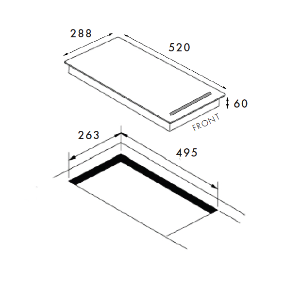 Euro Appliances ECI30FZ2 30cm Induction Flexi Zone Cooktop - Special Order