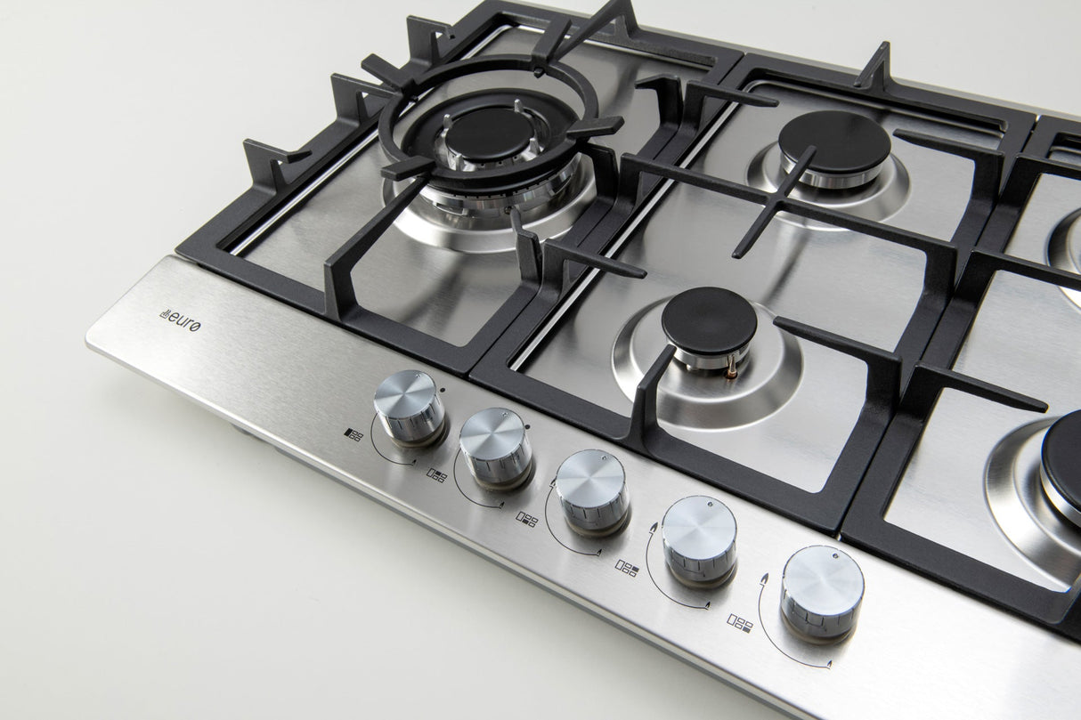 Euro Appliances Ect75G5X 75Cm Stainless Steel Gas Cooktop