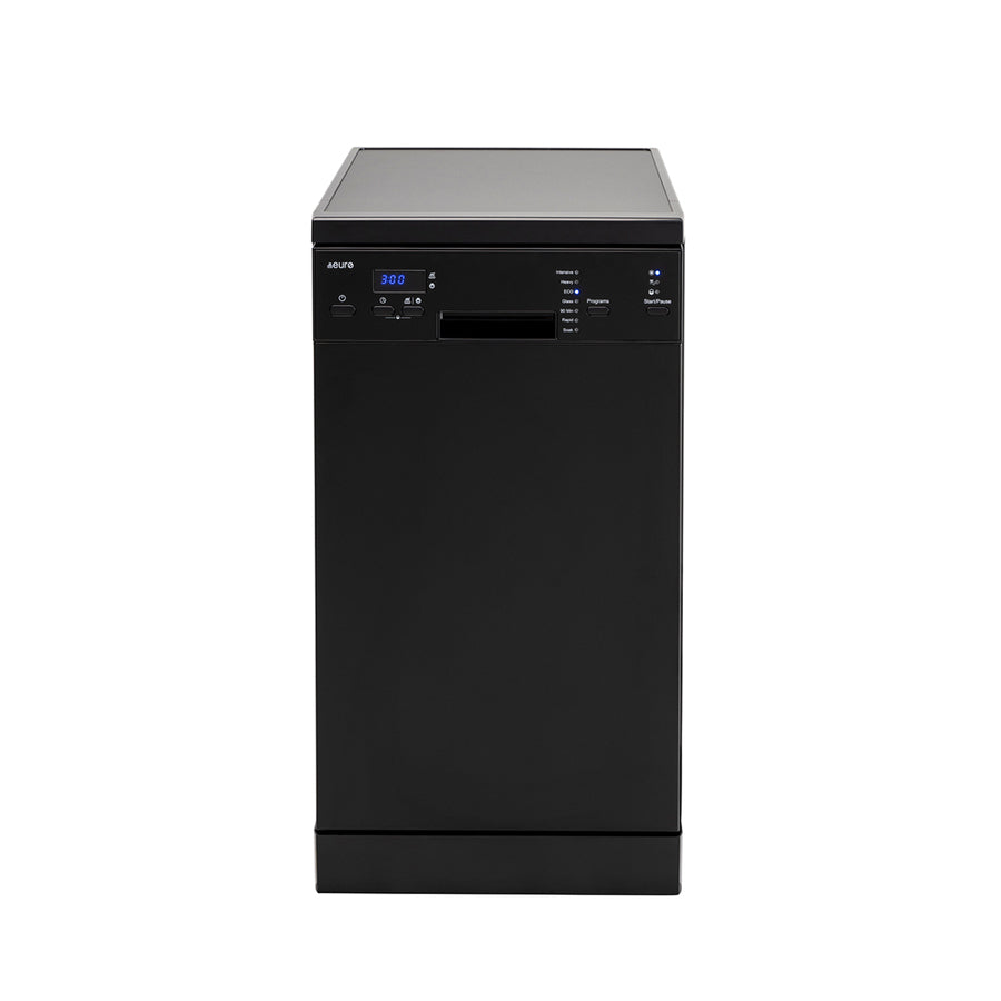 Euro Appliances EDS45BK 45cm Black Finish Dishwasher with Top Cutlery Draw