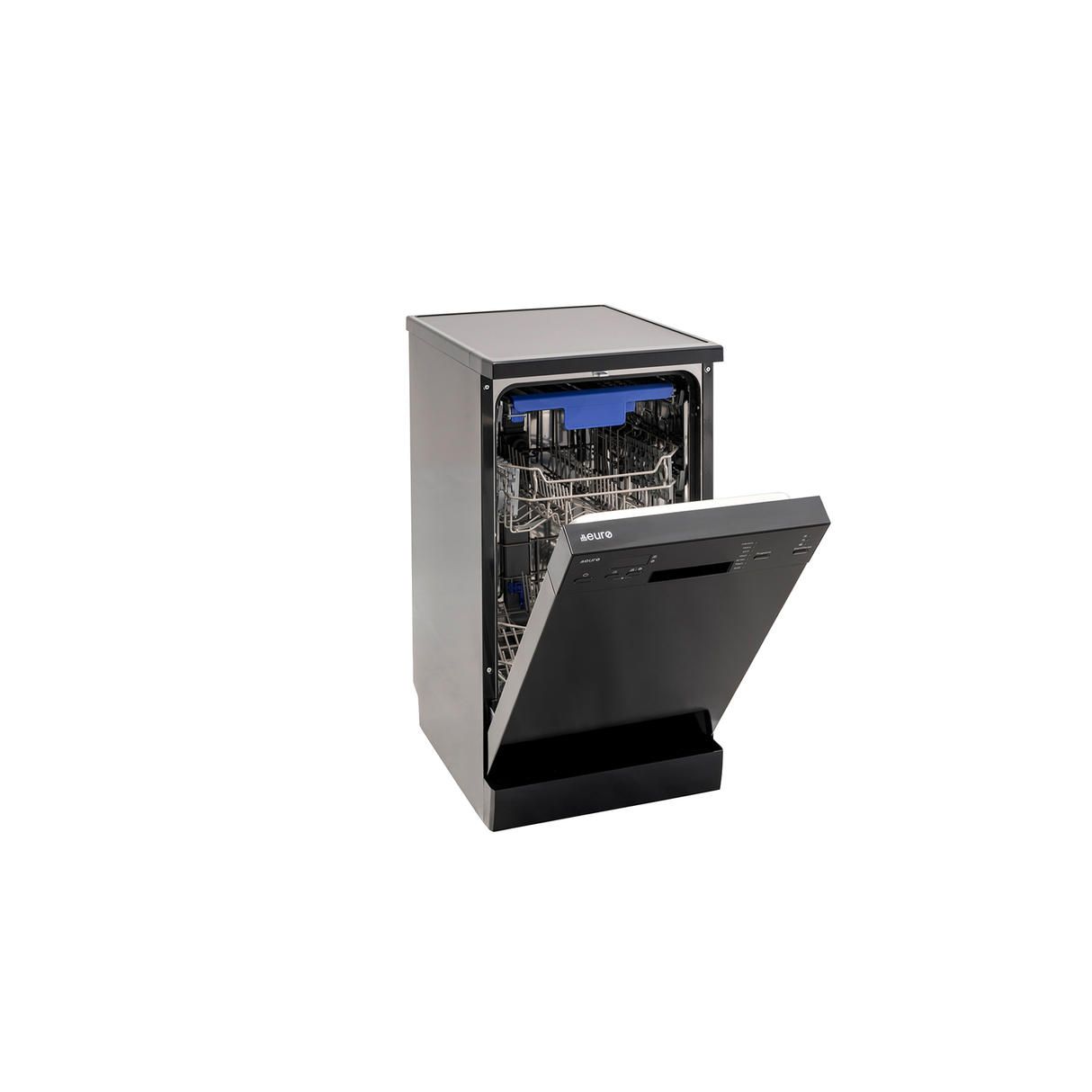 Euro Appliances EDS45BK 45cm Black Finish Dishwasher with Top Cutlery Draw