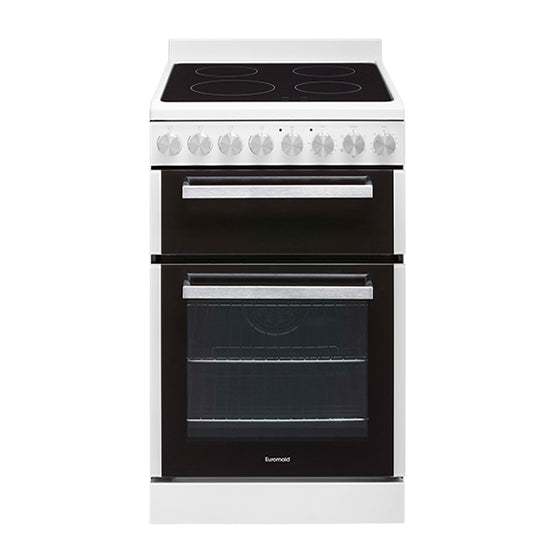 Euromaid EFS54FC-DCW 540mm White Electric Freestanding Cooker
