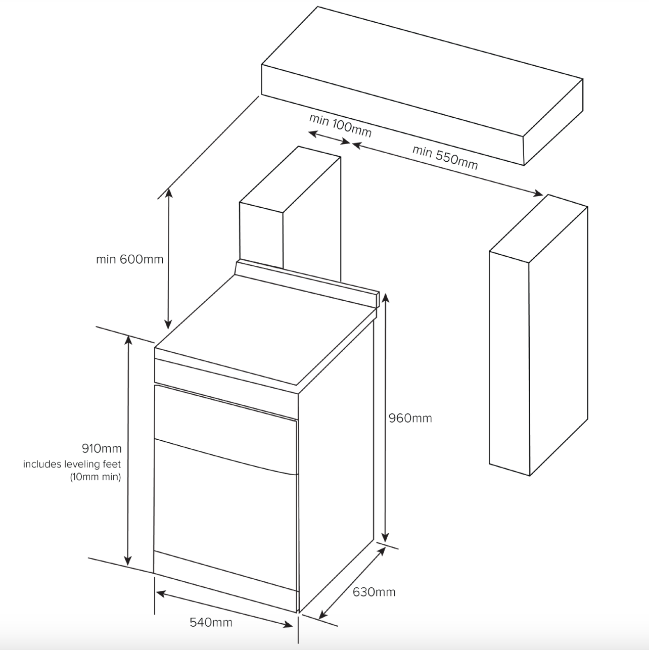 Euromaid EFS54FC-DCW 540mm White Electric Freestanding Cooker