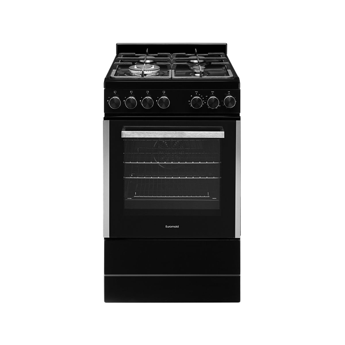 Euromaid EFS54FC-SGB 54cm Black Finish Gas Freestanding Stove - Ex Display