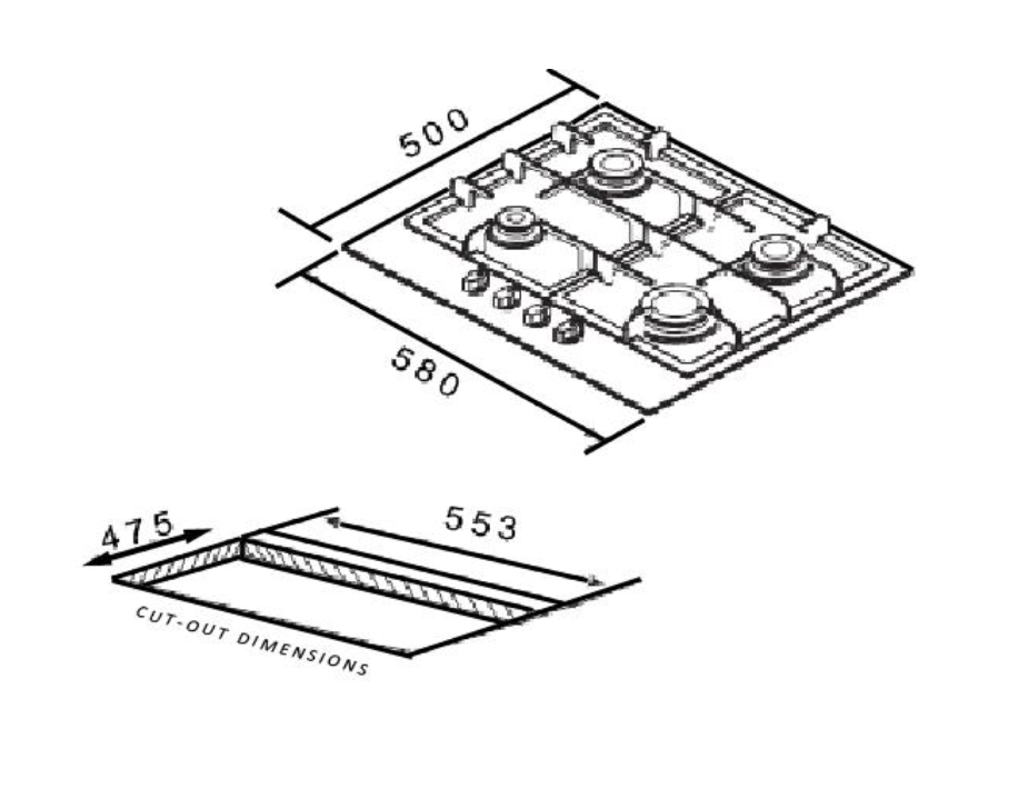 Euro Appliances Premium Series Egz60Wctsxs 60Cm Italian Made Gas Cooktop