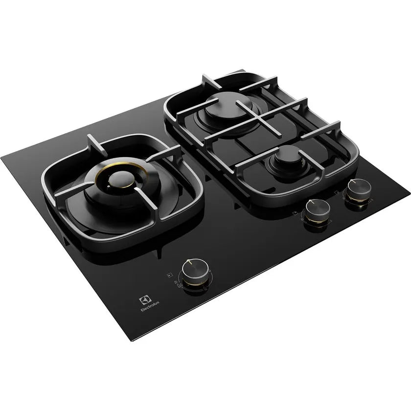 Electrolux EHG635BE 60cm Black Glass Gas Cooktop Electrolux New