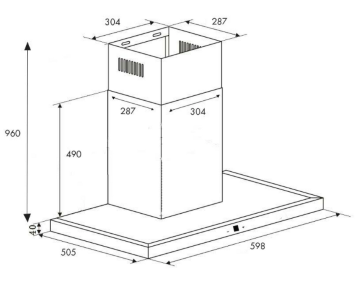 Euro Appliances EM60TCSX 60cm Canopy Rangehood - Special Order