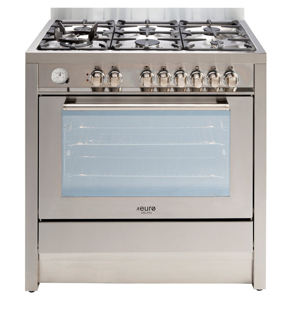 Euro Appliances EMD900FX 90cm Stainless Steel Dual Fuel Stove - Ex Display Discount