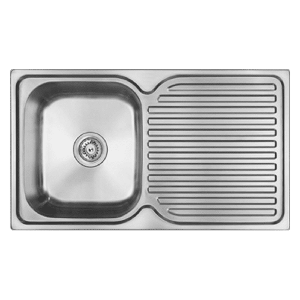 Abey Entry Sink, 840x480mm, Topmount, Left Bowl with Drainer, Stainless Steel, EN100L
