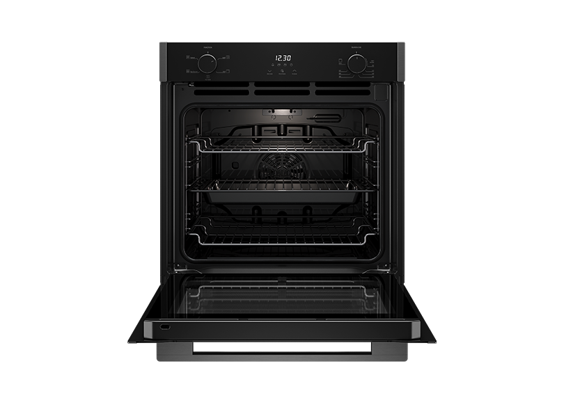Euromaid EO605DTB 60cm 5 Function Built-in Oven, Black Glass - Ex Display Discount