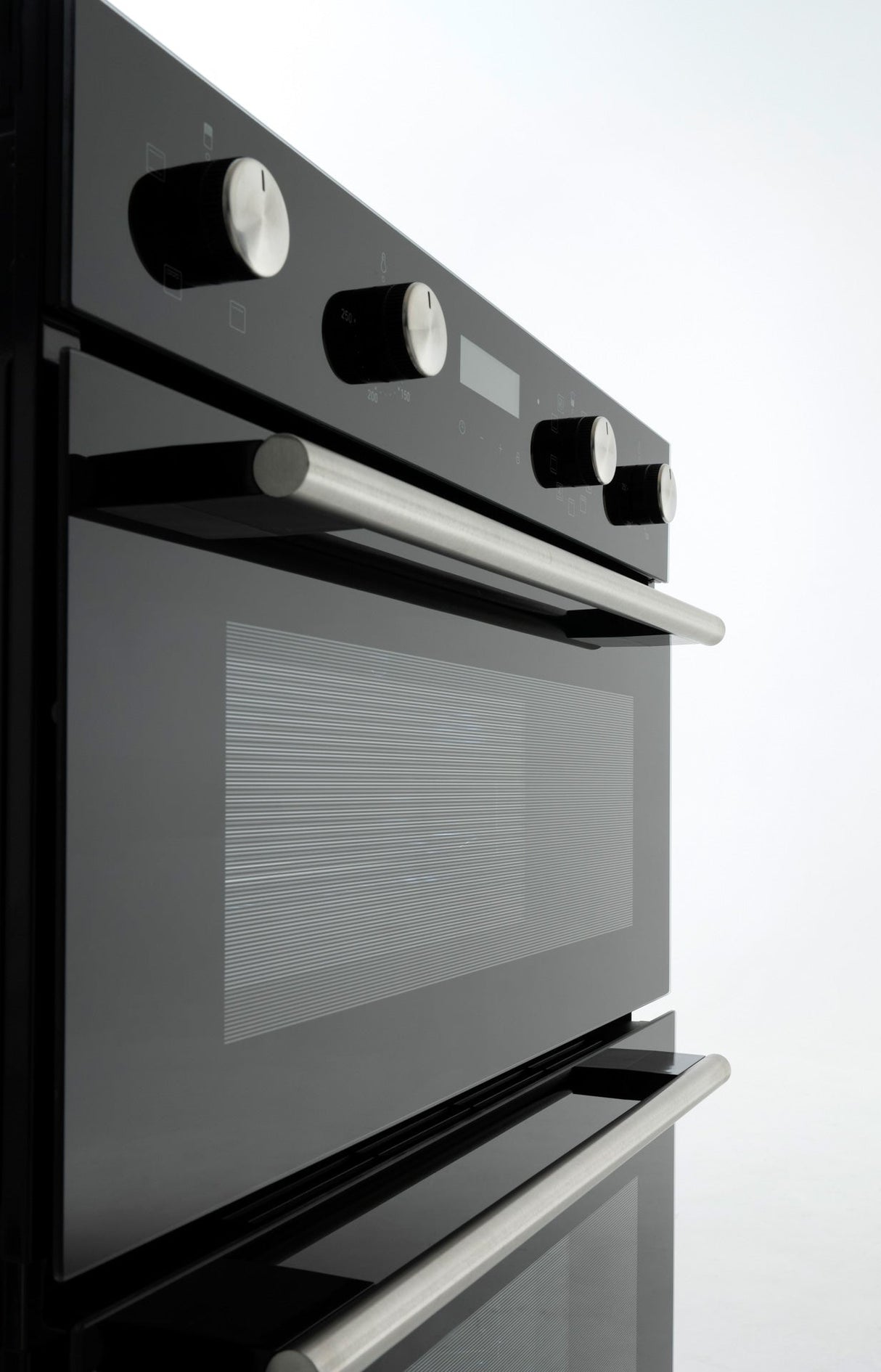 Euro Appliances Eo8060Dbk Black Glass Electric Multifunction Duo Wall Oven Ovens