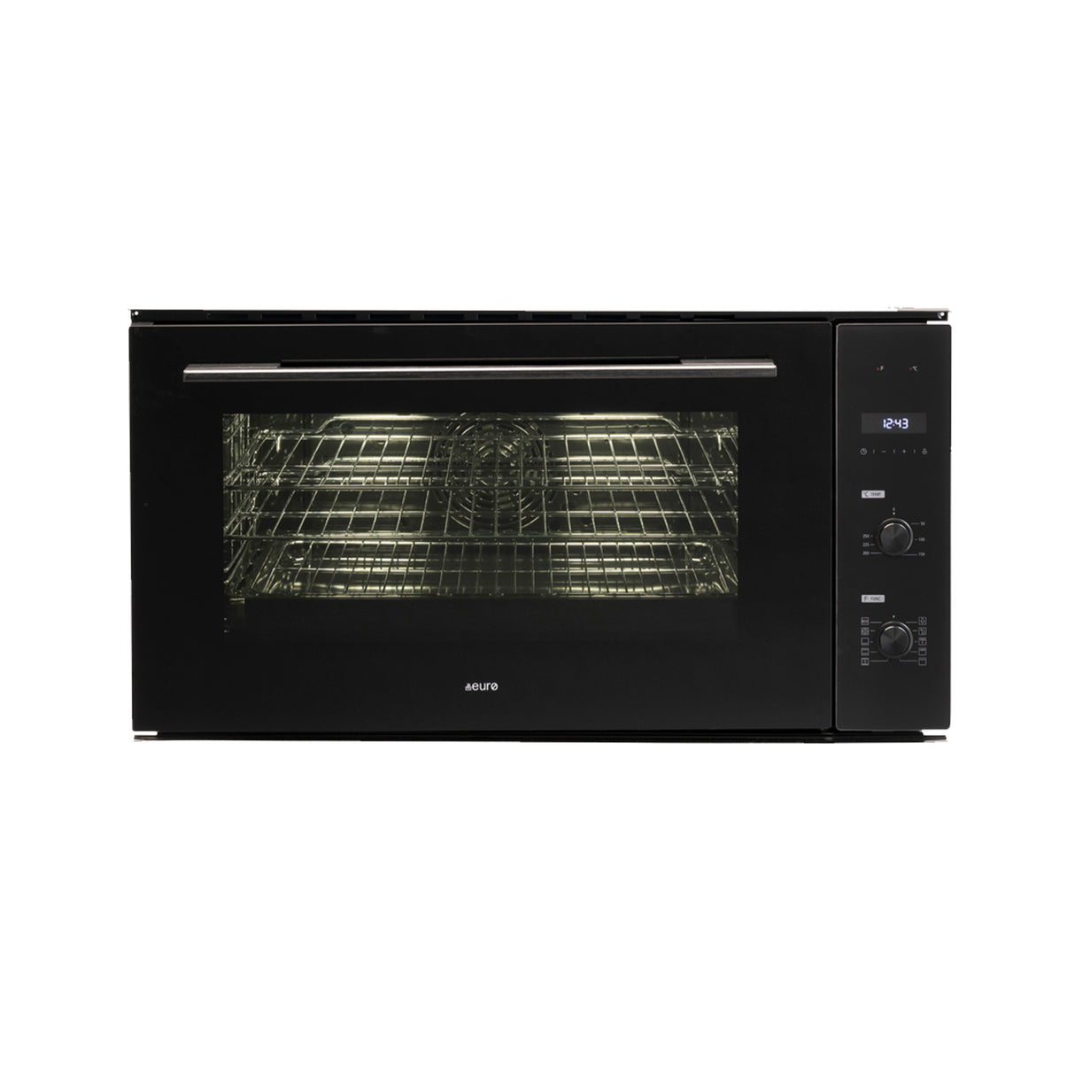 Euro Appliances EO900LBK 90cm Black Glass Electric Multi-Function Oven