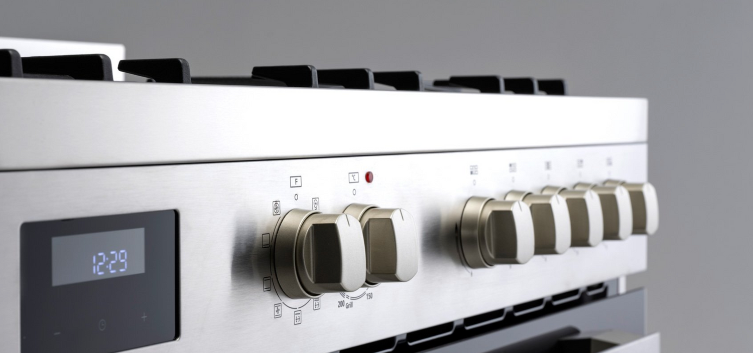 Euro Appliances EO90FSDPSX 90cm Freestanding Dual Fuel Stainless Steel Stove - Special Order