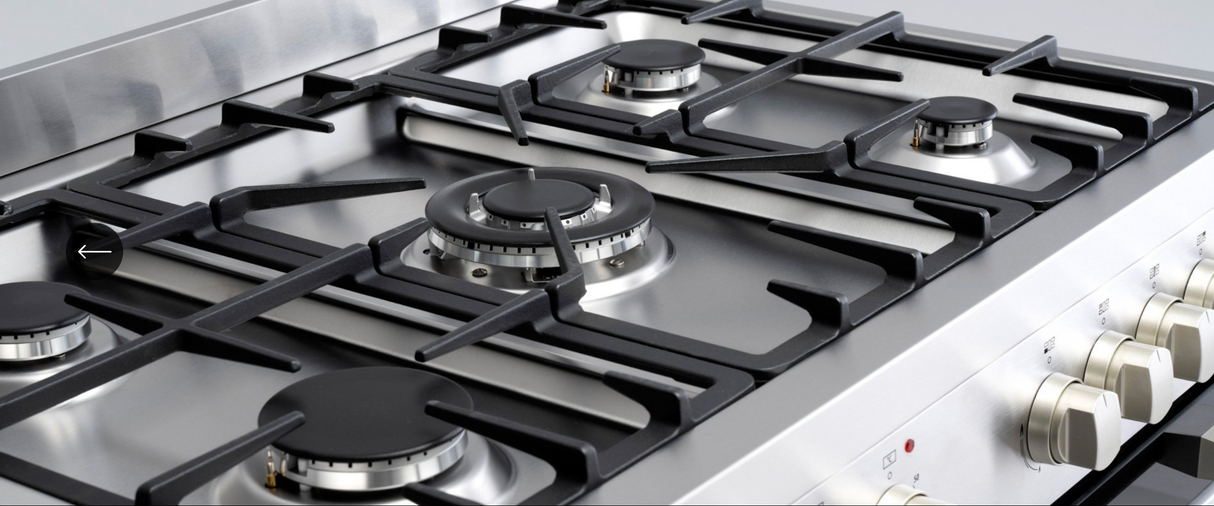 Euro Appliances EO90FSDPSX 90cm Freestanding Dual Fuel Stainless Steel Stove - Special Order