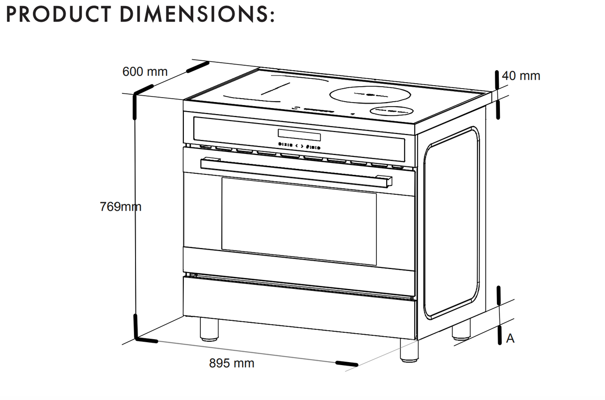 Euro Appliances EO90FSINESX 90cm Induction Freestanding Stove - Special Order