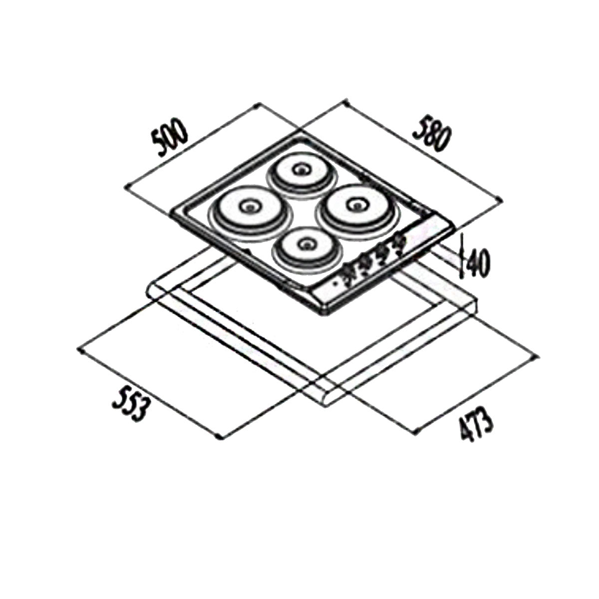 Euro Appliances EPZ4EESX Electric Cooktop - Ex Display