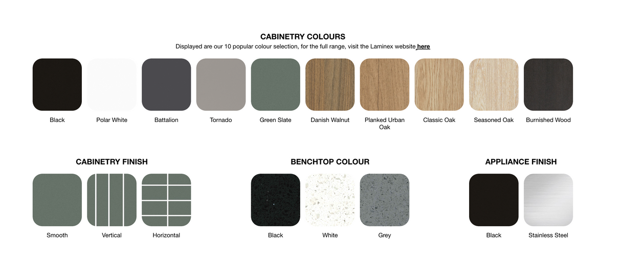 Euro Alfresco Monaco Outdoor Kitchen, Black Appliances, 2845mm Wide