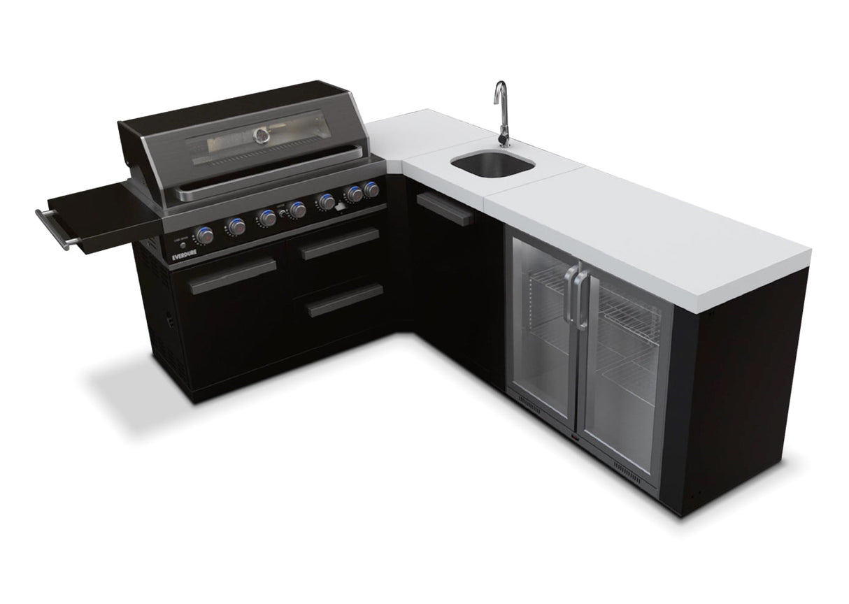 Everdure OS-6BIMLPC-21B+PK-2 Neo Black Outdoor Kitchen with Corner Cupboard