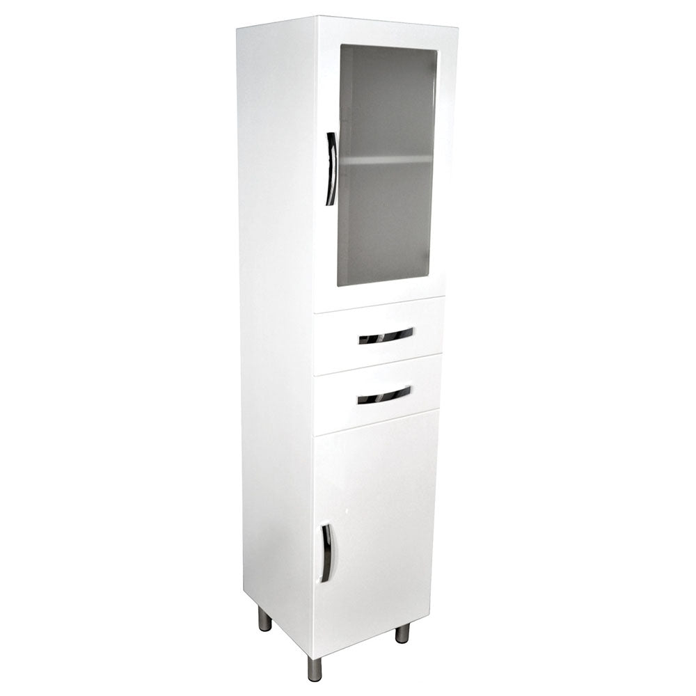 Fienza F48-G Unicab Tallboy 1 Glass Panel Door & 2 Drawers
