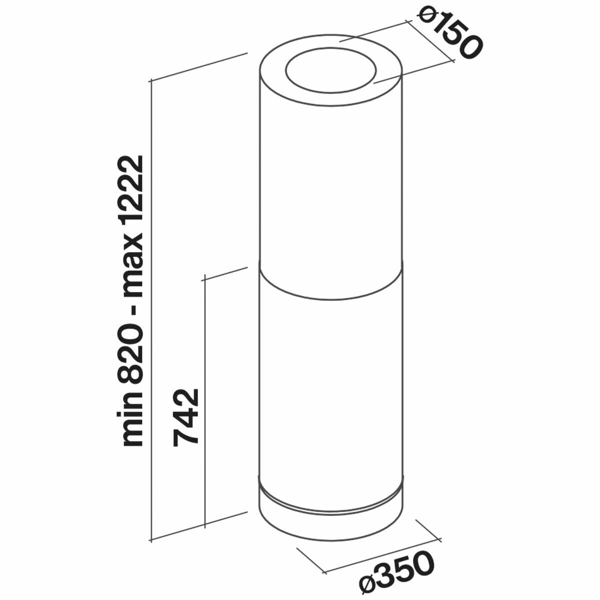 Falmec F7PR35W1 Polar 35cm Island Canopy Rangehood, White, 800m3