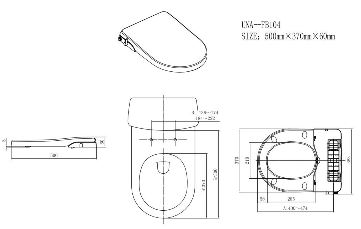 Lafeme Una Non-Electric Bidet Seat
