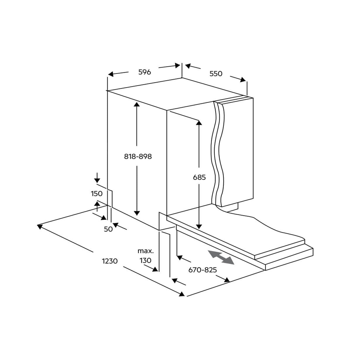 AEG FBF9433SBA 60cm Fully Integrated ComfortLift Dishwasher - Factory Seconds