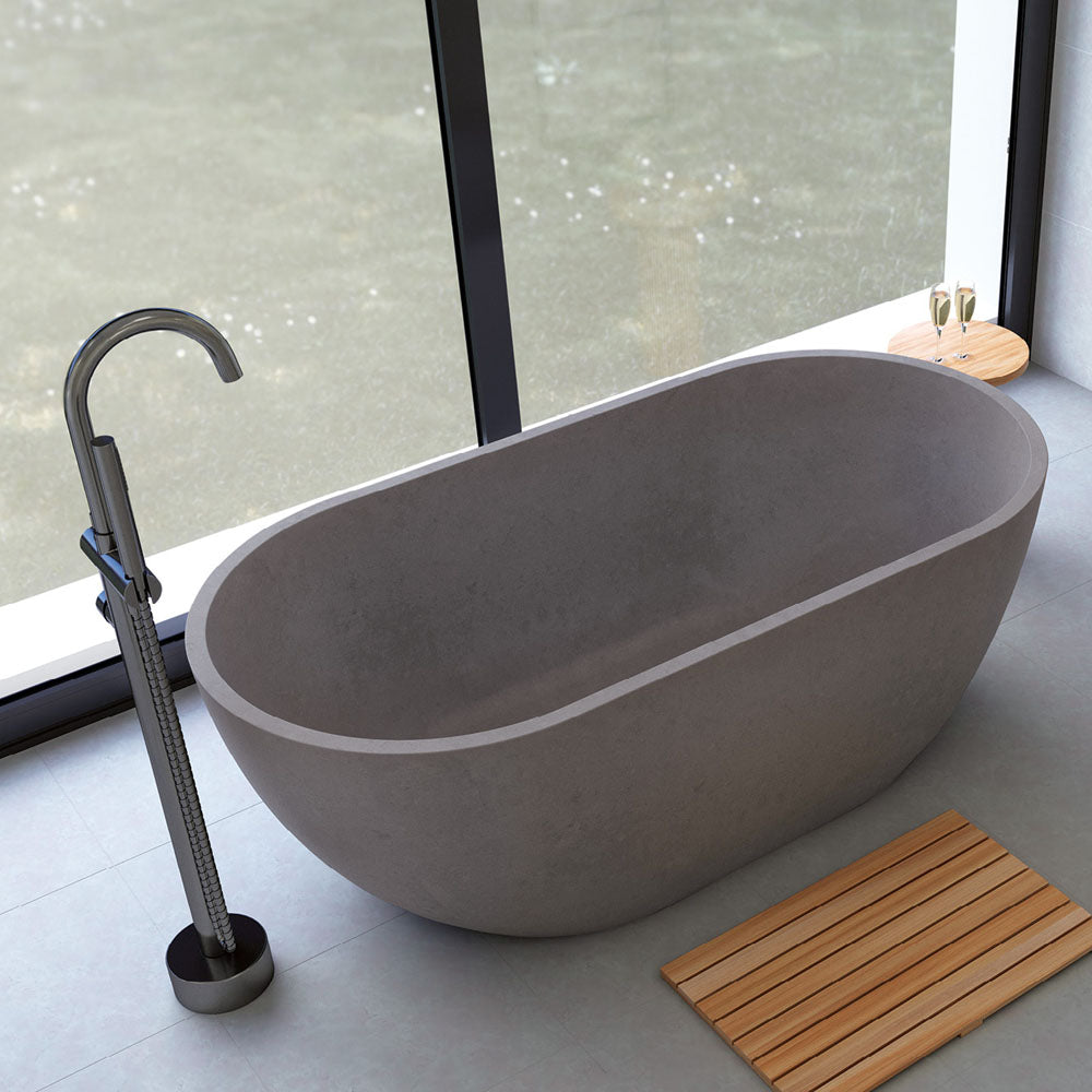 Fienza FC12 Jada Concrete Bath, Warm Grey