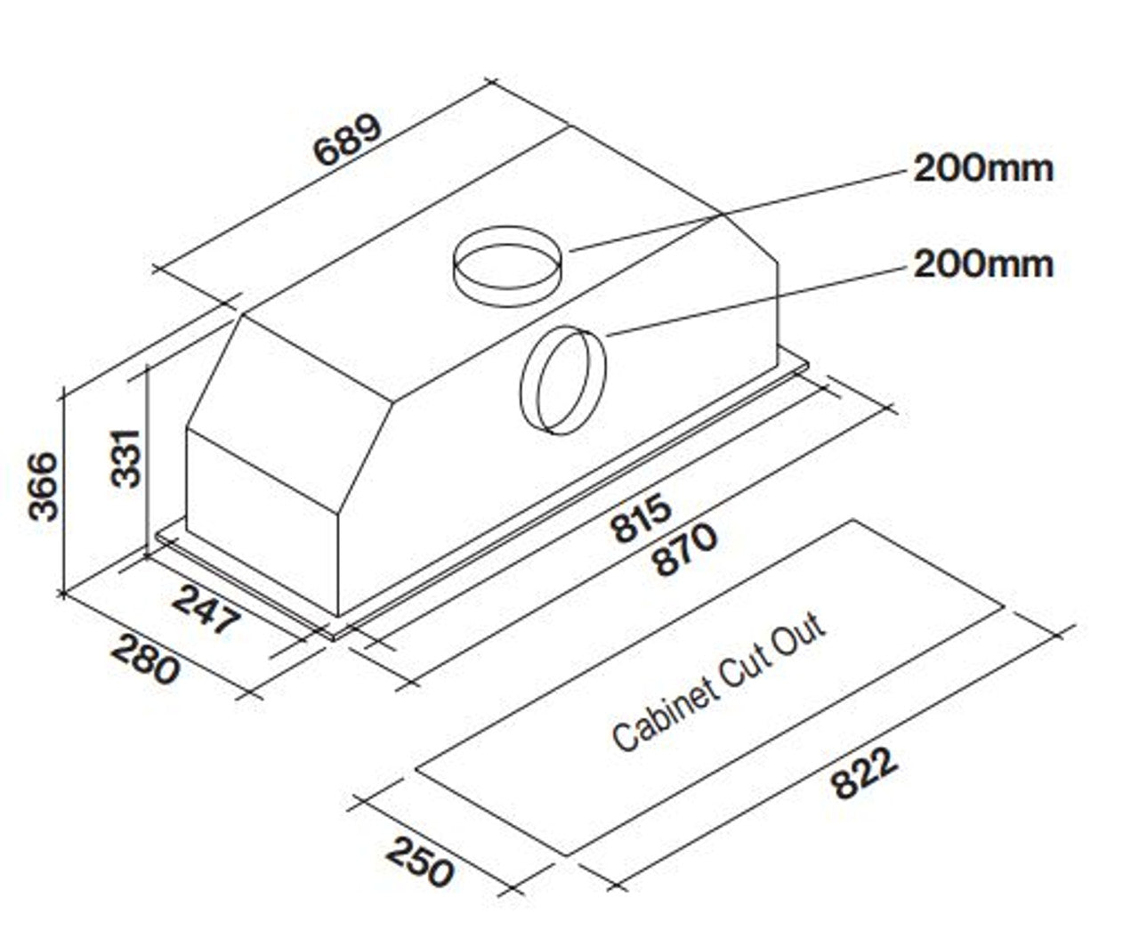 Falmec 90cm Como Concealed Rangehood, 1140m3, Remote External Roof Motor FC3CO90S1-ER1140
