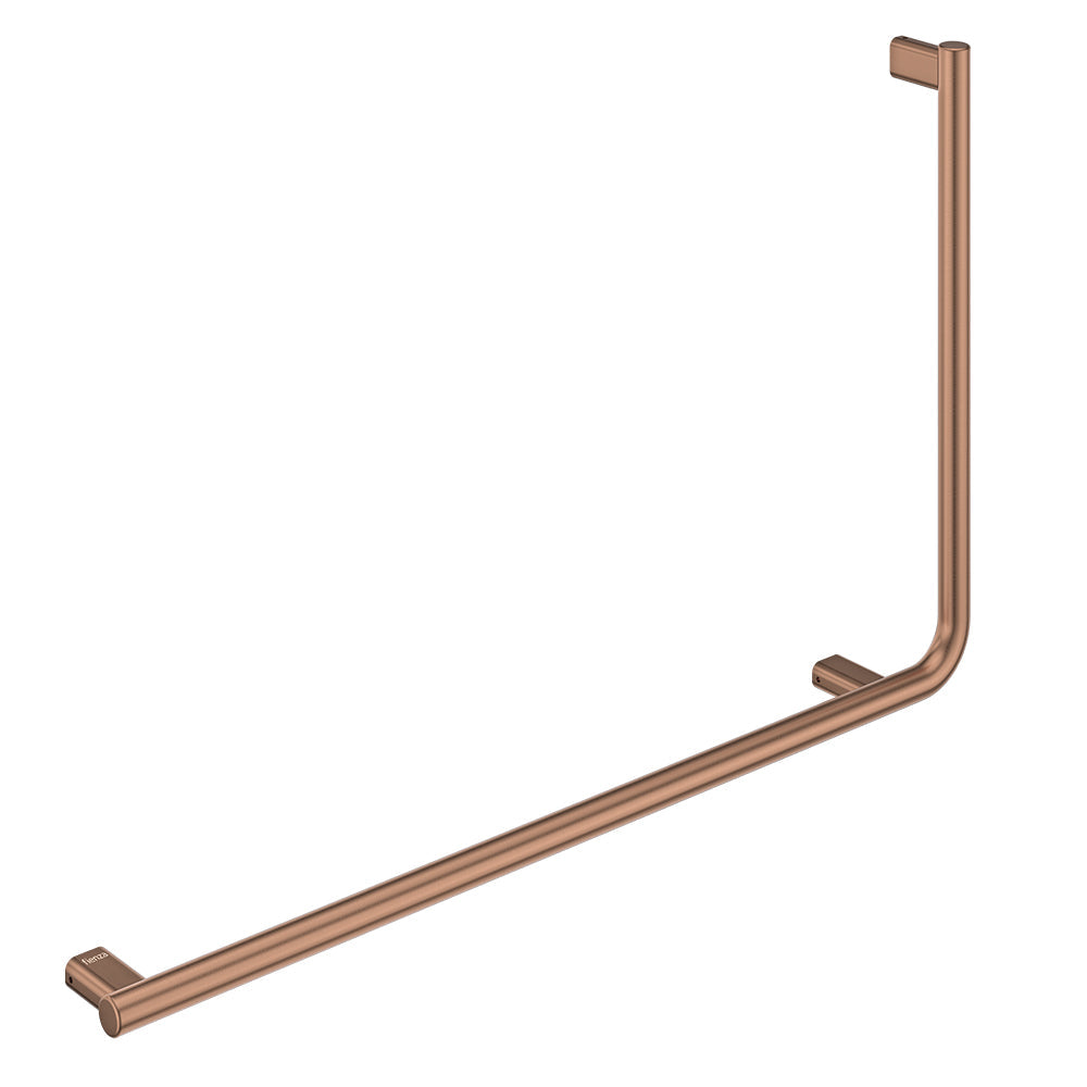 Fienza FC8357LCO 90° Care Slimline Left-Hand Grab Rail, Brushed Copper