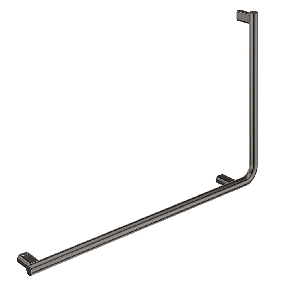 Fienza FC8357LGM 90° Care Slimline Left-Hand Grab Rail, Gun Metal