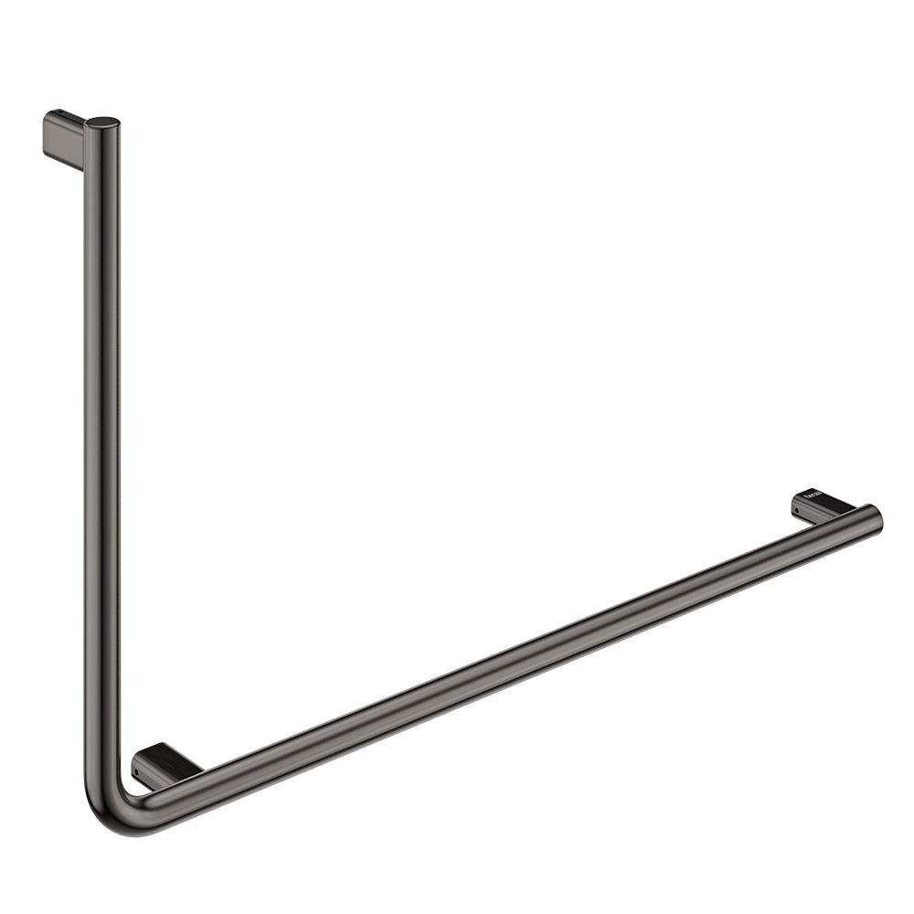 Fienza FC8357RGM 90° Care Slimline Right-Hand Grab Rail, Gun Metal