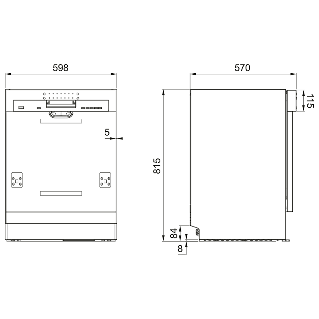 Franke FCDW60SI 60cm Urban Stainless Steel Semi-Integrated Dishwasher