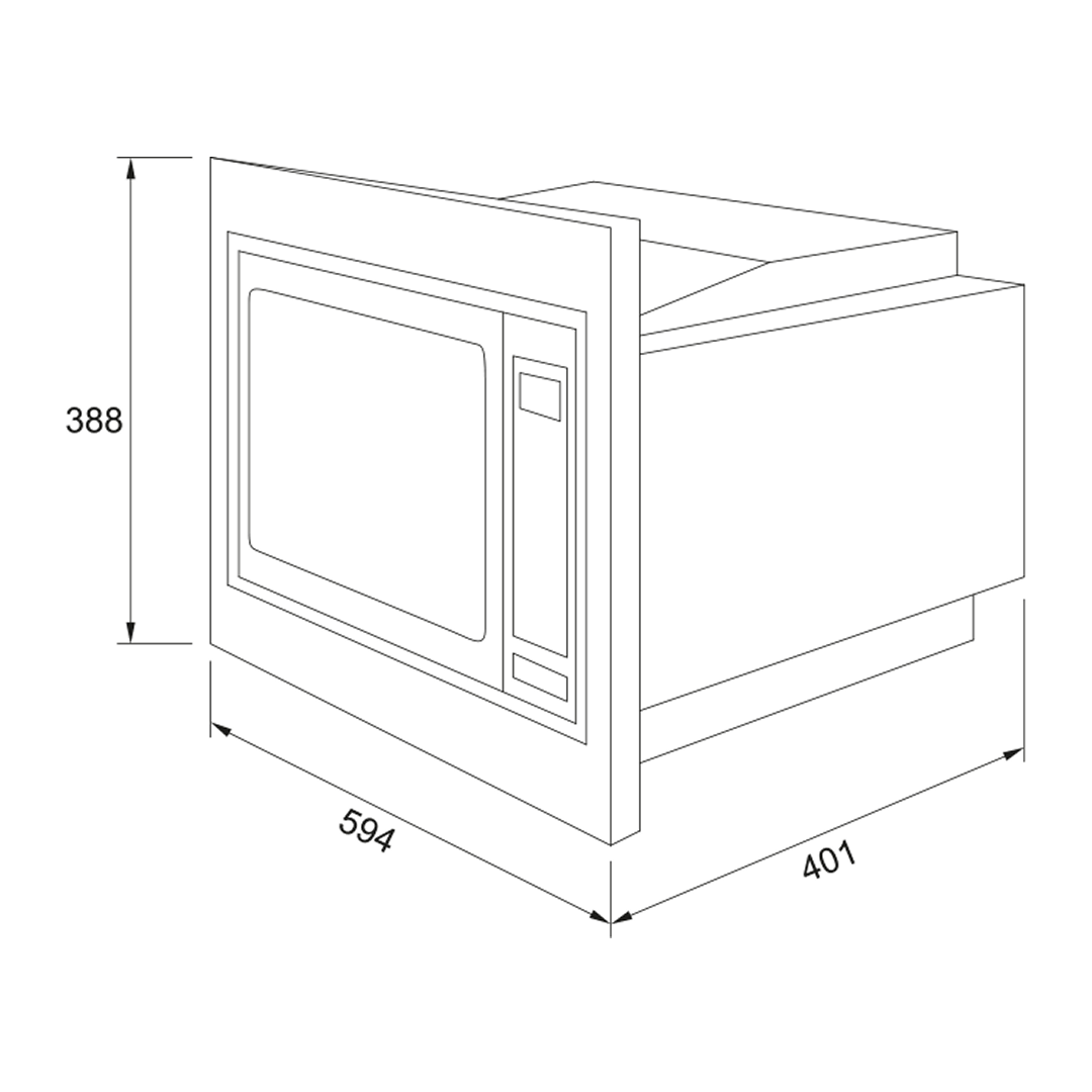 Franke FCMWS25B1 60cm Urban Black Glass Built-In Side Opening Microwave
