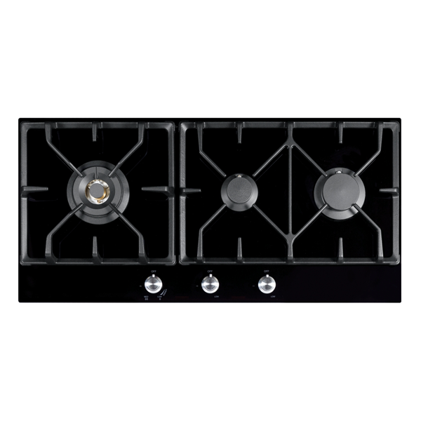 Franke FIG903B1N 3 Burner Natural Gas Black Glass Cooktop