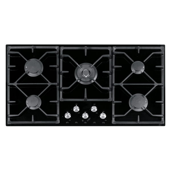 Franke FIG905B1N 96cm 5 Burner Natural Gas Black Glass Cooktop