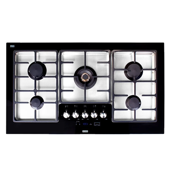 Franke FLG945B1N 95cm 5 Burner Natural Gas Black Glass and Stainless Steel Cooktop