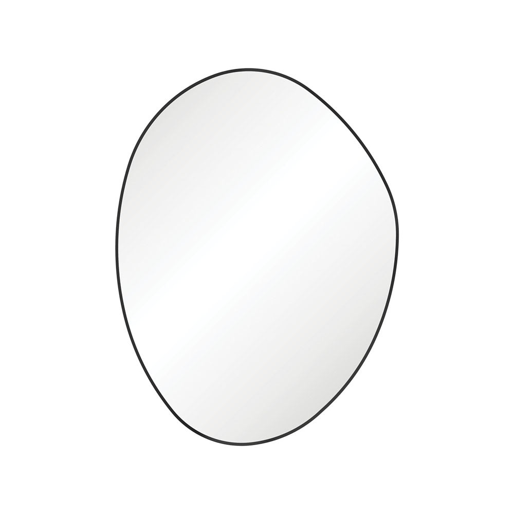 Fienza FMPA90120B Pebble Matte Black Asymmetrical Framed Mirror, 900 x 1200mm