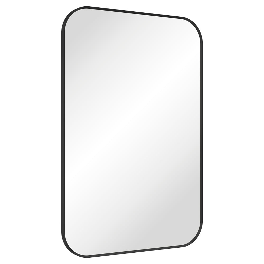 Fienza FMSS6090B Tono Matte Black Soft Square Framed Mirror, 600 x 900mm