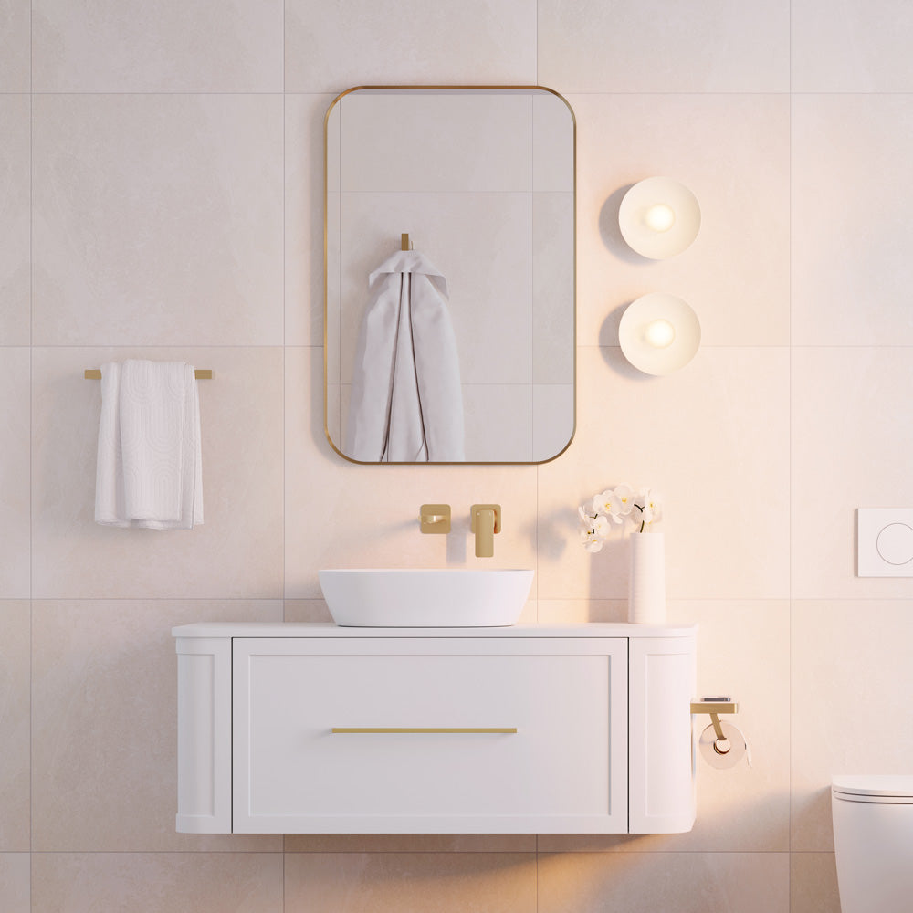 Fienza FMSS6090UB Tono Urban Brass Soft Square Framed Mirror, 600 x 900mm