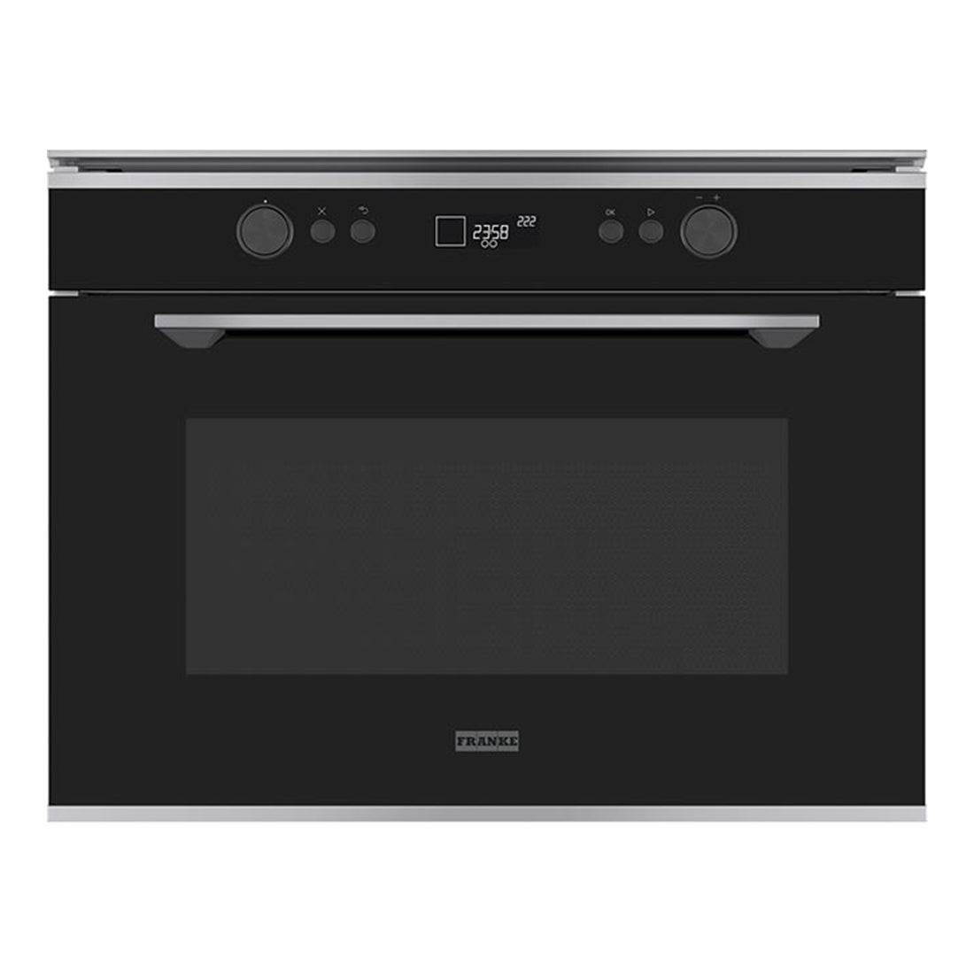 Franke FMY45MWXS Mythos 45cm Microwave Combi Oven Black Glass with Stainless Trim