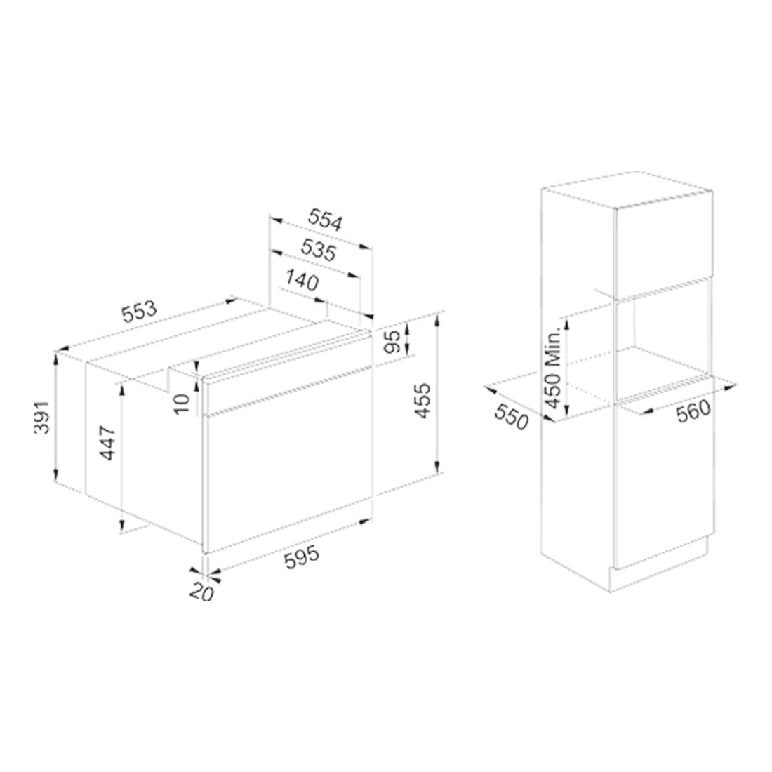 Franke FMY45MWXS Mythos 45cm Microwave Combi Oven Black Glass with Stainless Trim