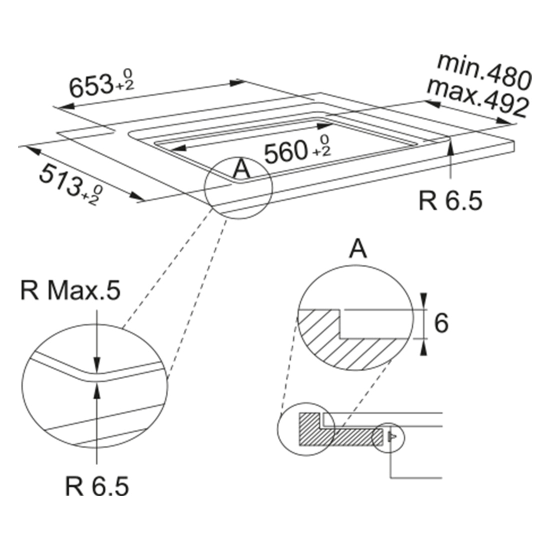 Franke FMY658IFPBK Mythos 65cm Black Glass Induction Cooktop