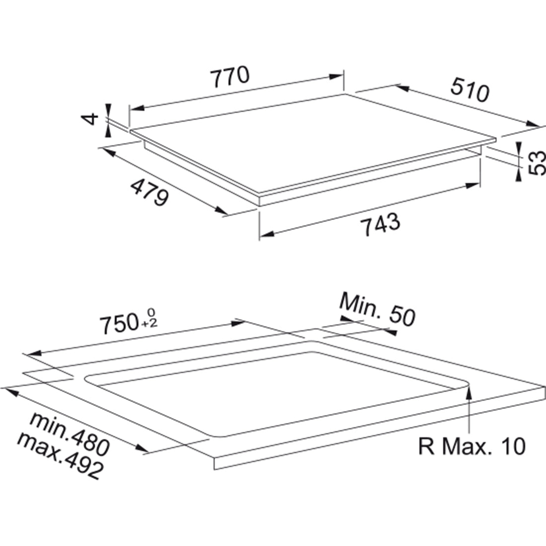 Franke FMY808IFPBK Mythos 77cm Black Glass Induction Cooktop