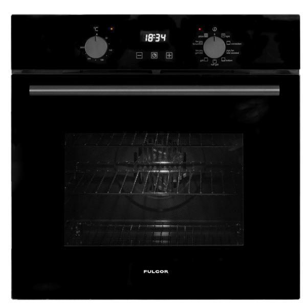 Fulgor FO60DCBV 60cm Built-In Electric Oven, Black Glass