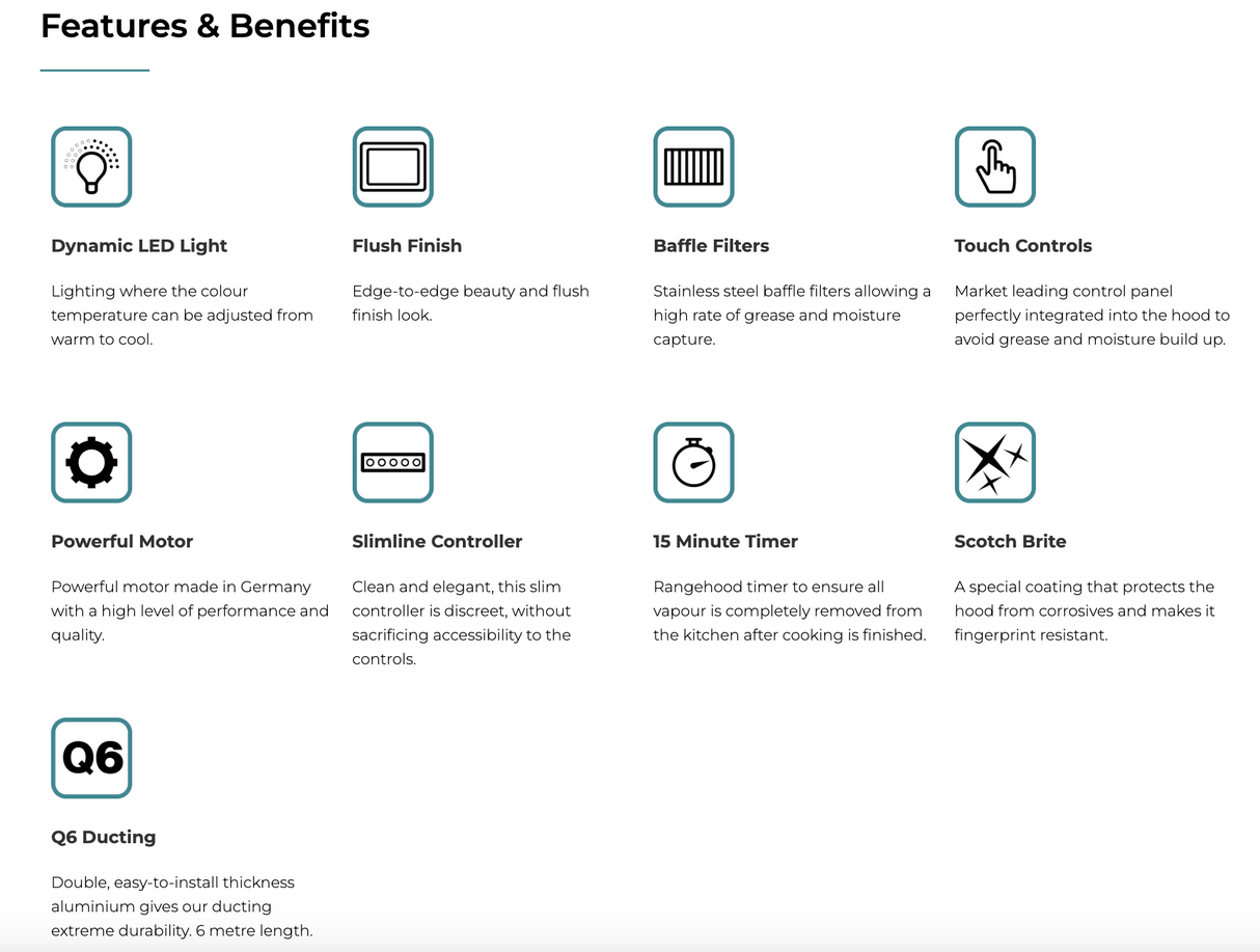 Falmec FP3MLD12S2-ER1140 Milano+ 120cm Deep Cupboard Rangehood with External Roof Motor